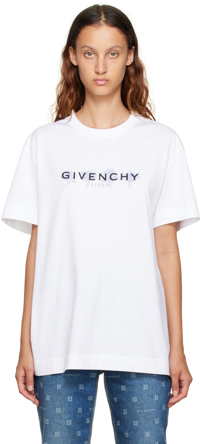 scan twelve Admission fee Givenchy: White Crewneck T-Shirt | SSENSE