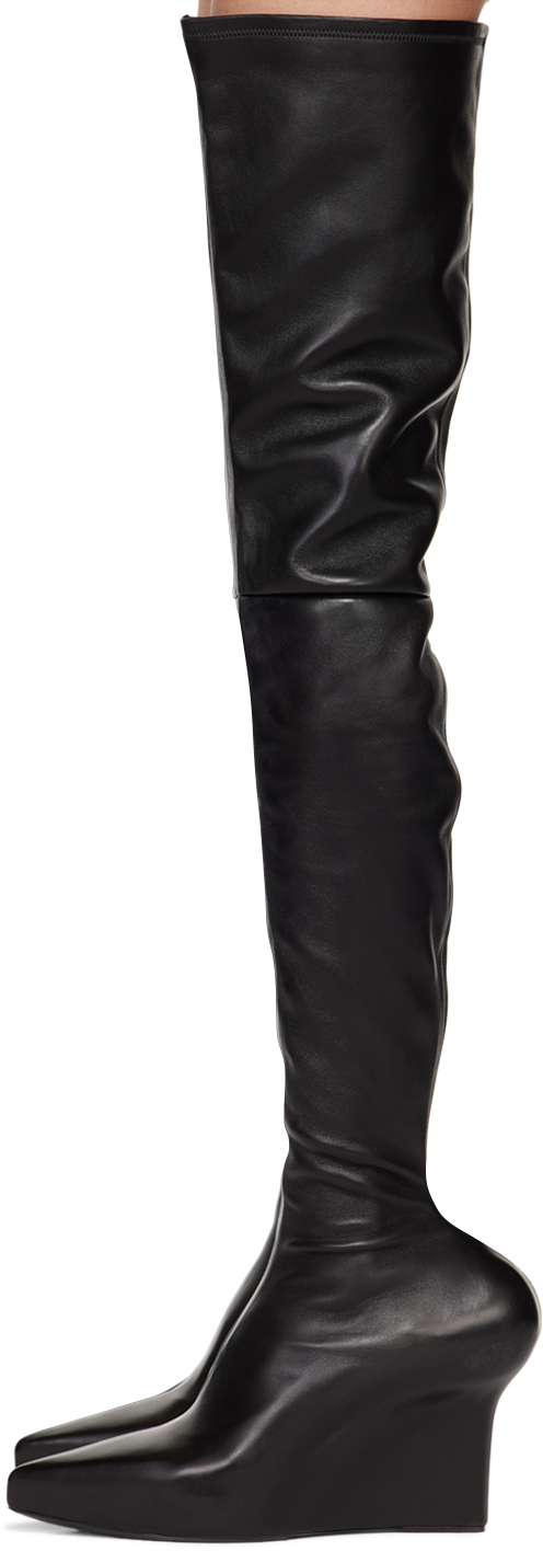 Givenchy Black Pointed Boots In 001 Black