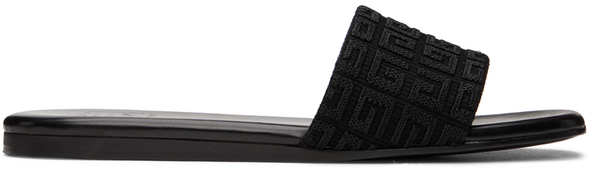 Shop Givenchy Black 4g Flat Sandals In 001 Black
