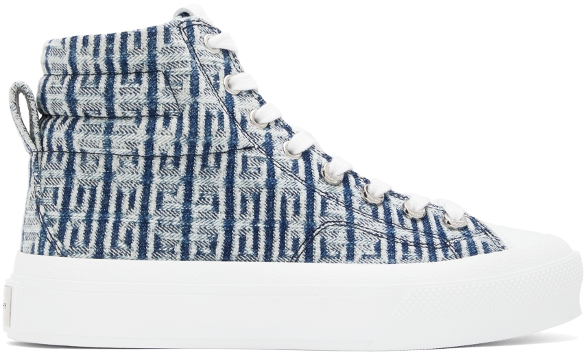 Givenchy: Blue 4G City High-Top Sneakers | SSENSE