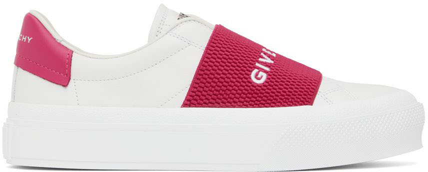 Givenchy White & Pink City Sport Low-Top Sneakers