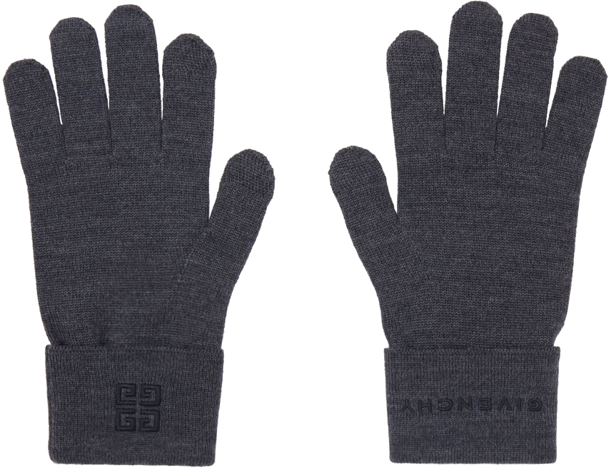 Givenchy logo-patch Woollen Gloves - Farfetch