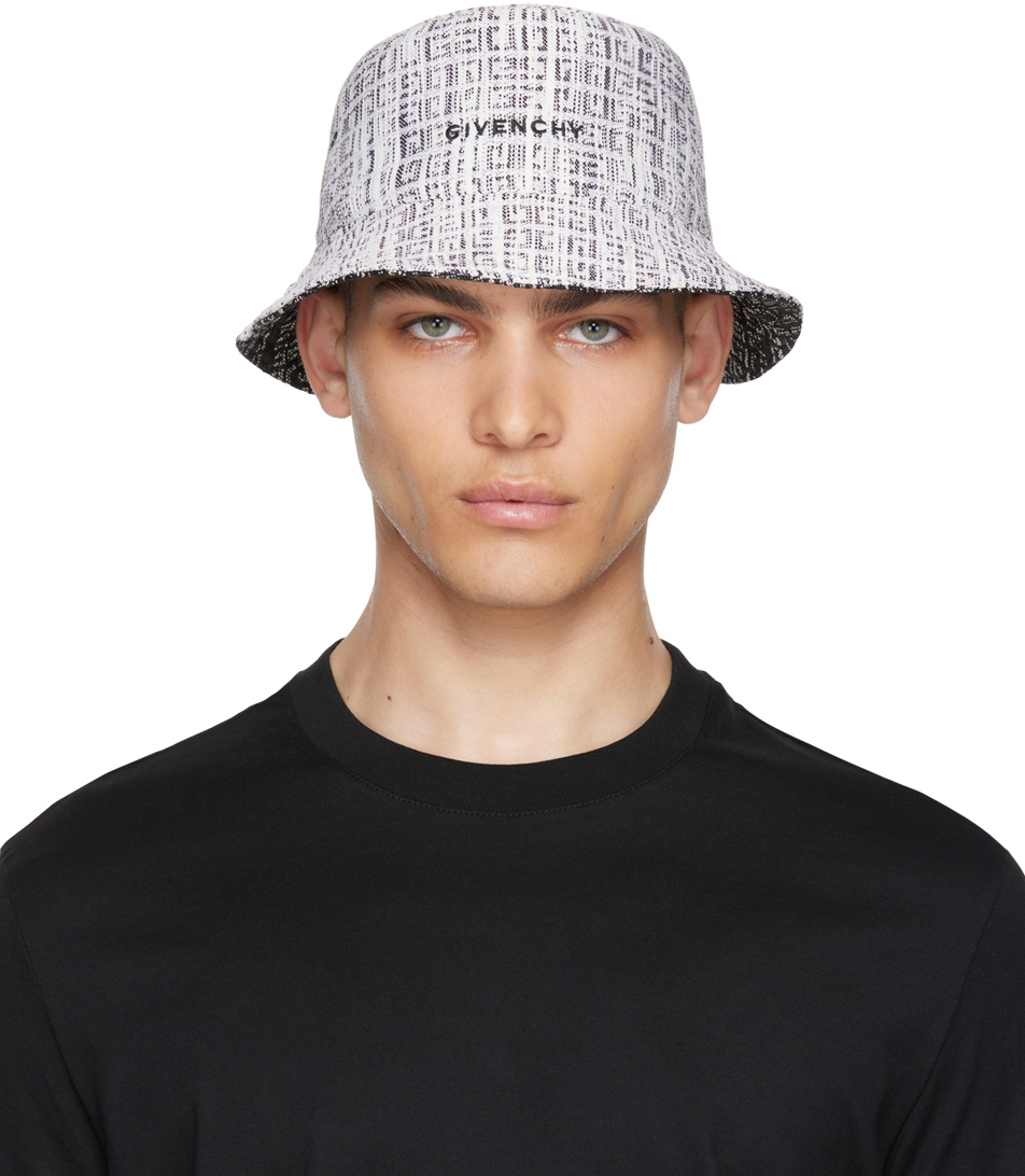 Shop Givenchy Reversible White & Black 4g Bucket Hat In 001 Black