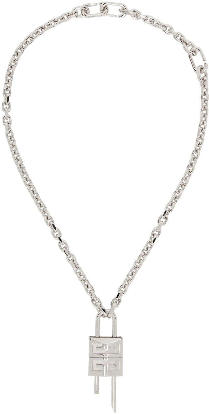 GIVENCHY SILVER 4G LOCK NECKLACE