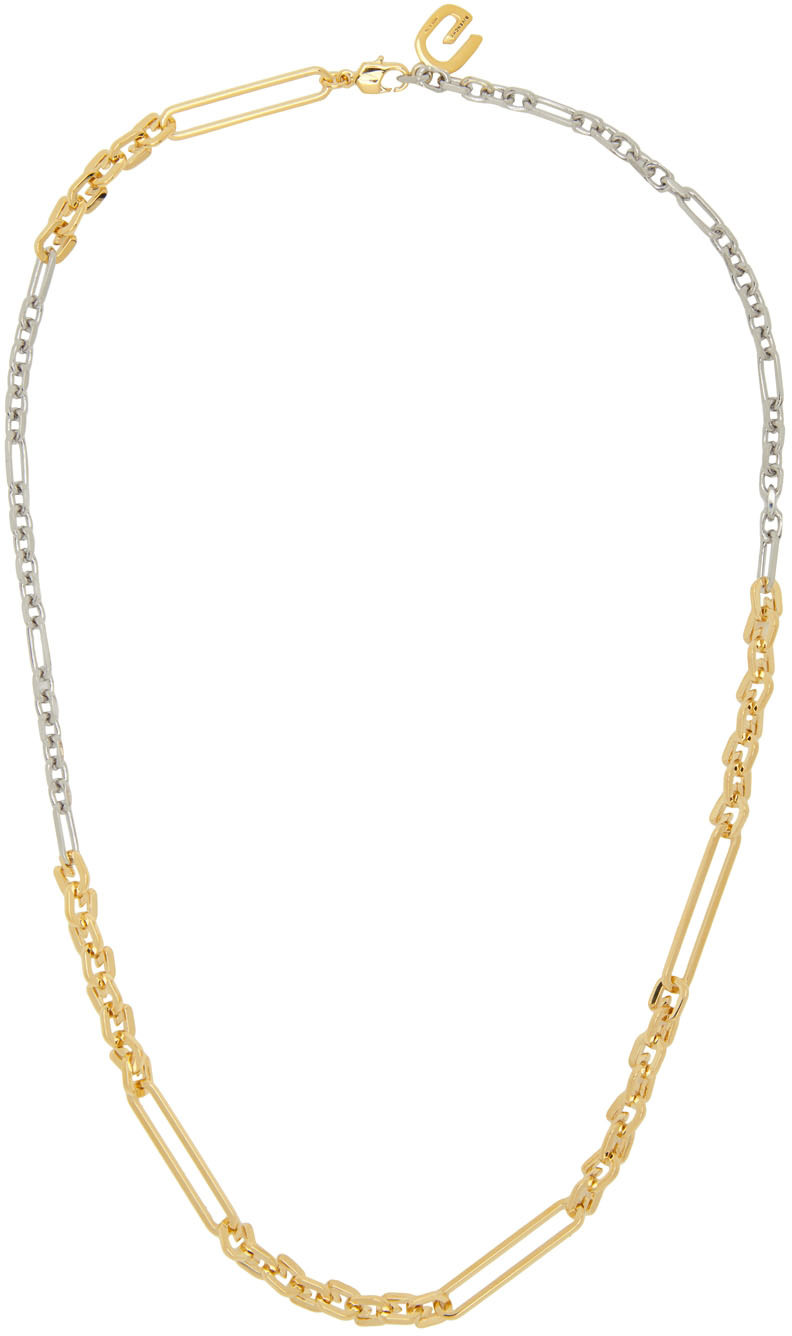 Silver & Gold 'G' Link Mixed Necklace