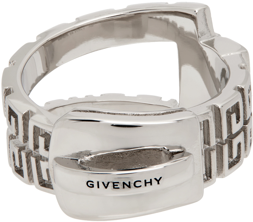Givenchy: Silver G Zip Ring | SSENSE