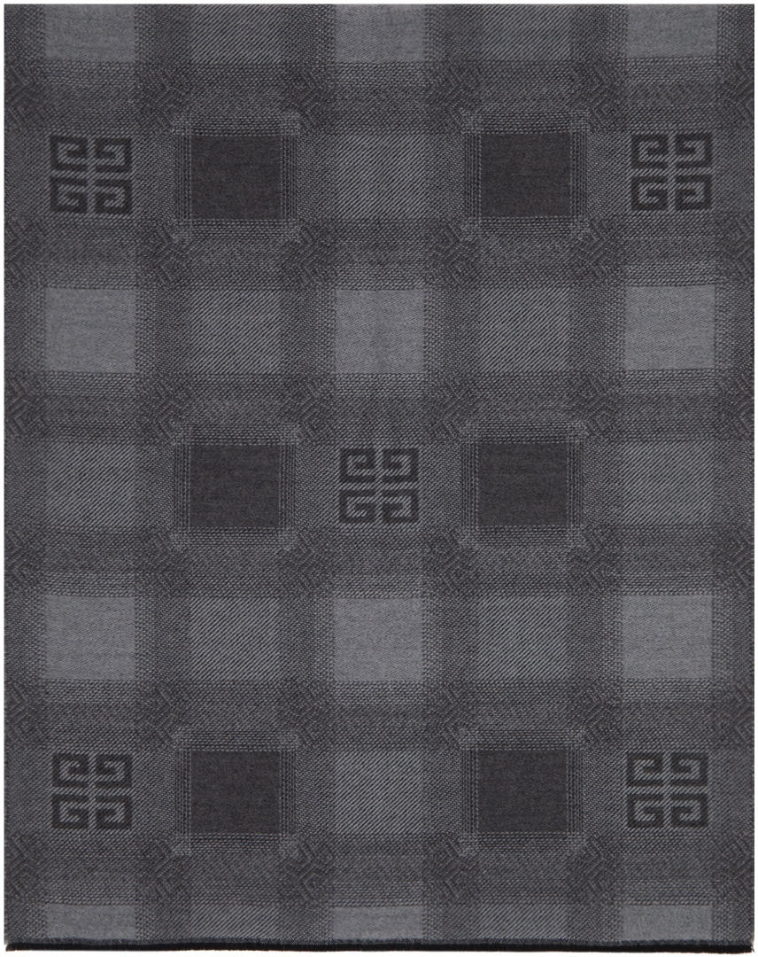 Givenchy Gray Check Scarf