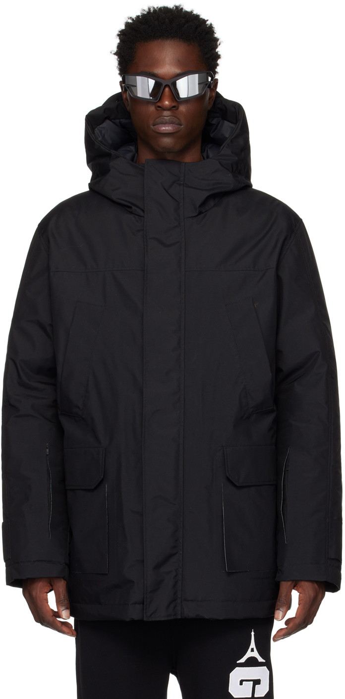 Givenchy Black Hooded Down Jacket In 001-black