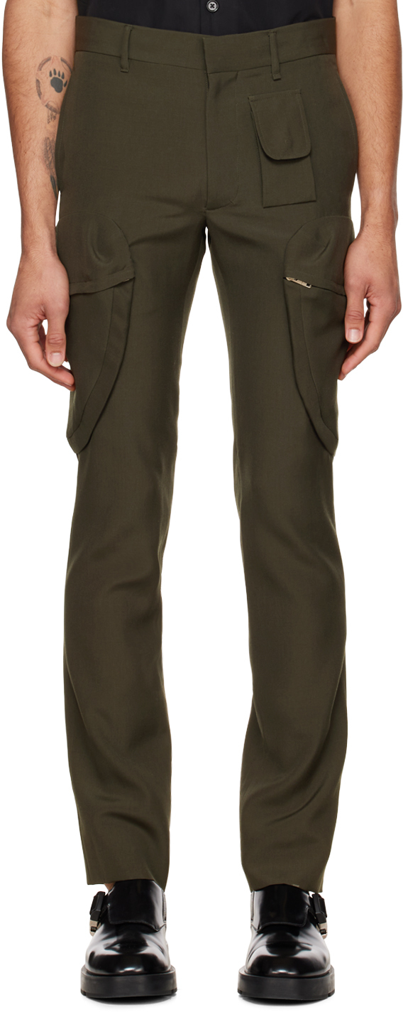Givenchy Khaki Slim-fit Cargo Pants In Military Green