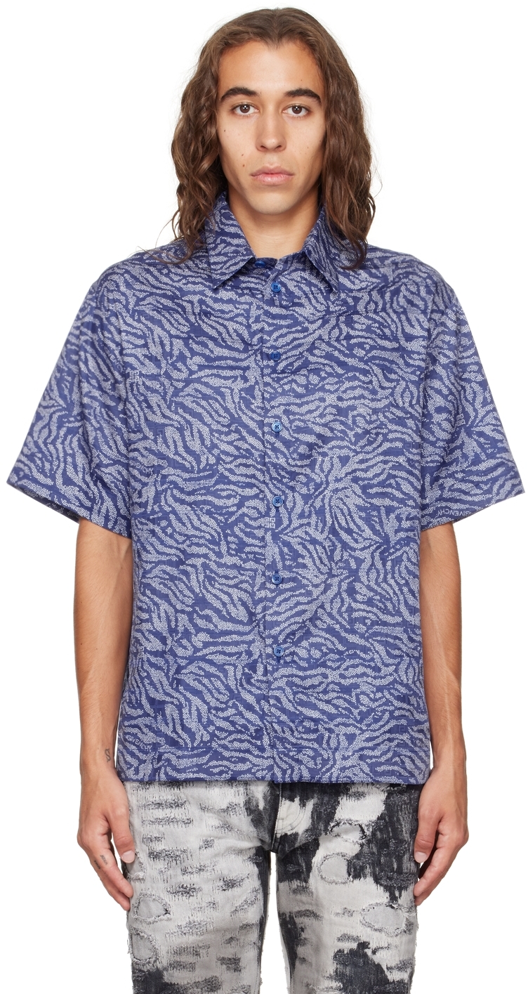 Givenchy: Blue Boxy Fit Shirt | SSENSE