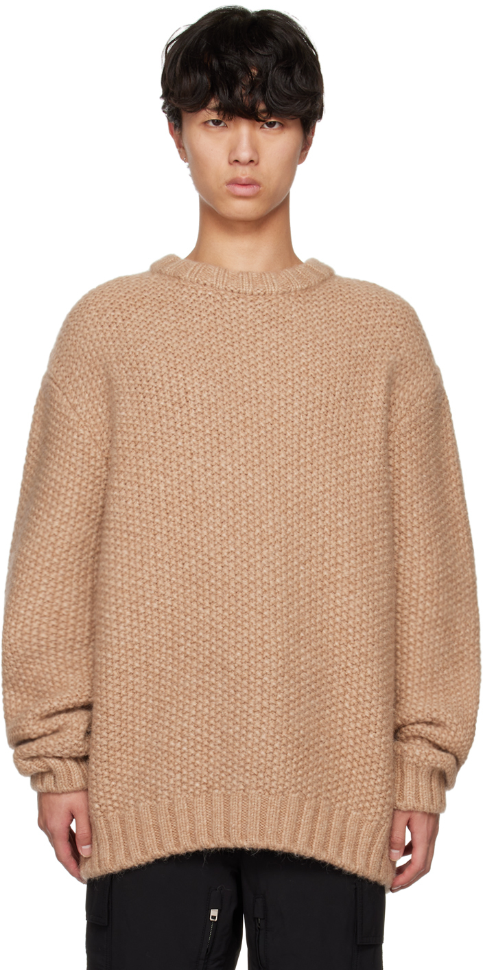 Givenchy Hooded Ribbed-knit Sweater In Beige Camel