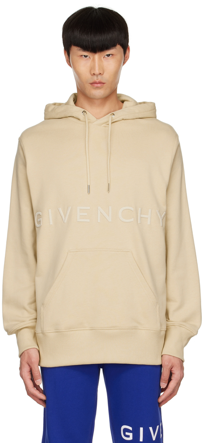 Givenchy: Beige 4G Embroidered Hoodie | SSENSE