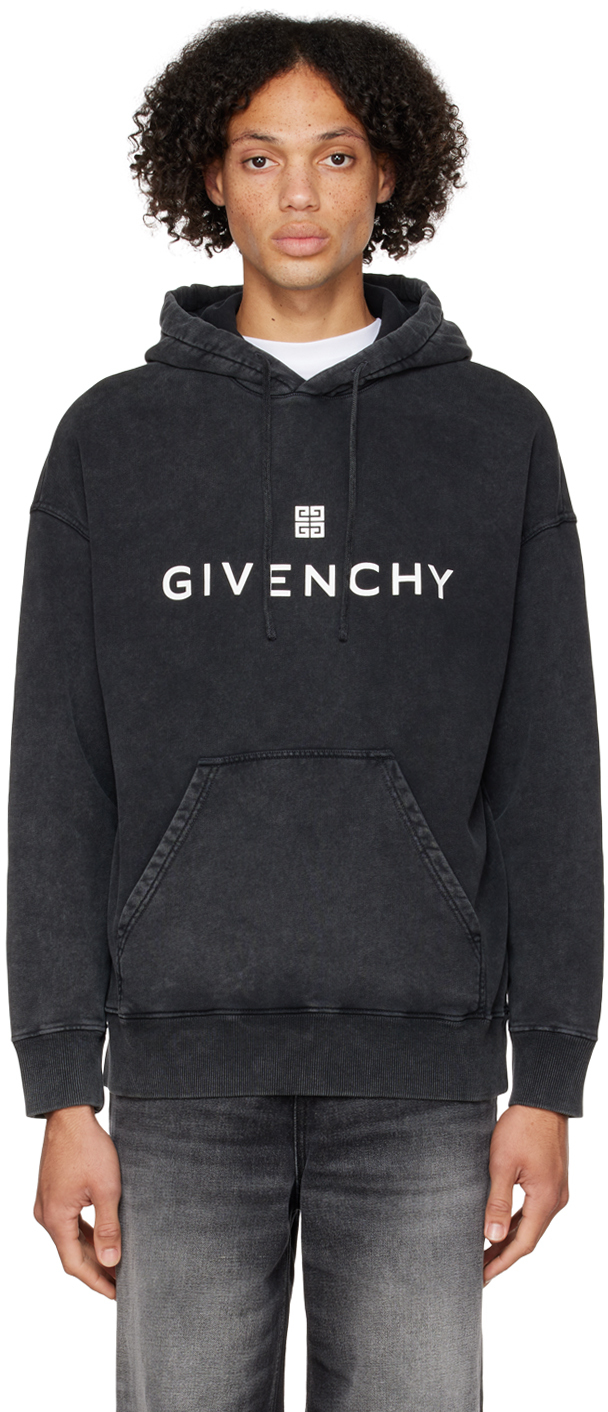 Givenchy Gray Slim-Fit Print Hoodie