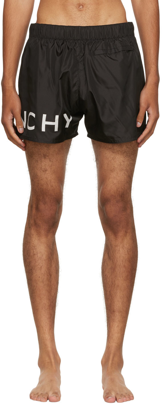 Black Branded Swim Shorts