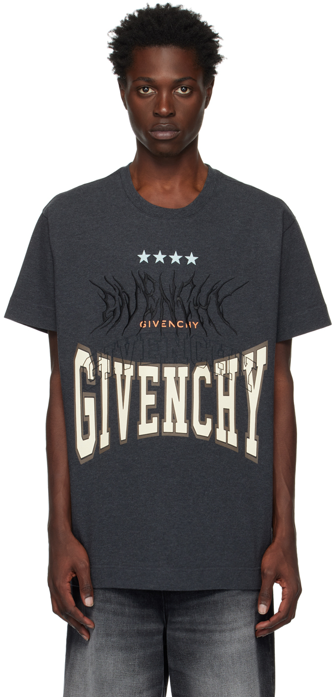 Gray Embroidered T-Shirt by Givenchy on Sale