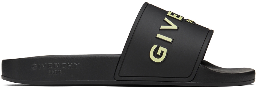 Givenchy Black Rubber Slides