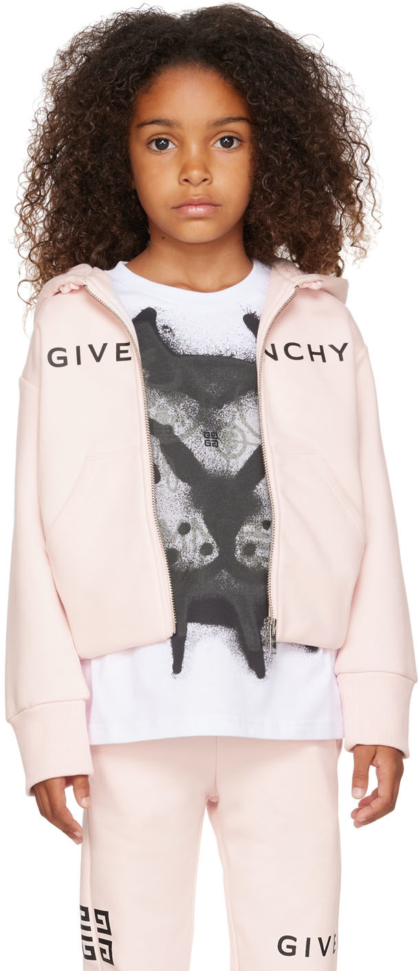 Givenchy Kids Pink Logo Hoodie In 44z Pink