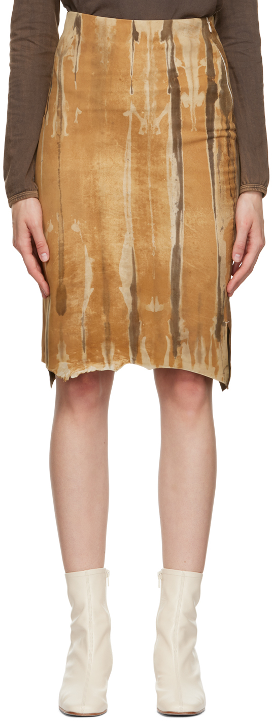 Gabriela Coll Garments Beige 161 Midi Skirt