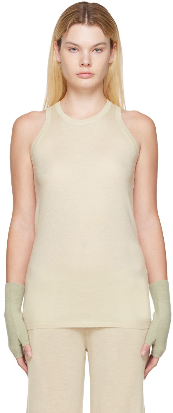 FRENCKENBERGER OFF-WHITE CASHMERE TANK TOP