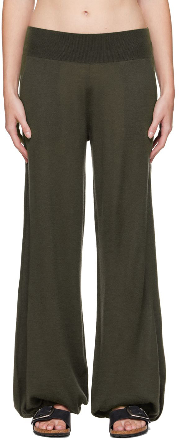 Frenckenberger Gray Cashmere Lounge Pants In Black Olive