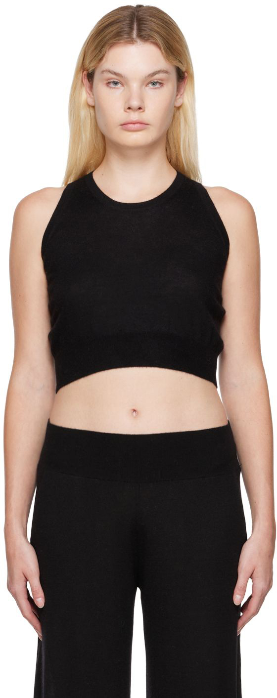 Black Cropped Sports Top