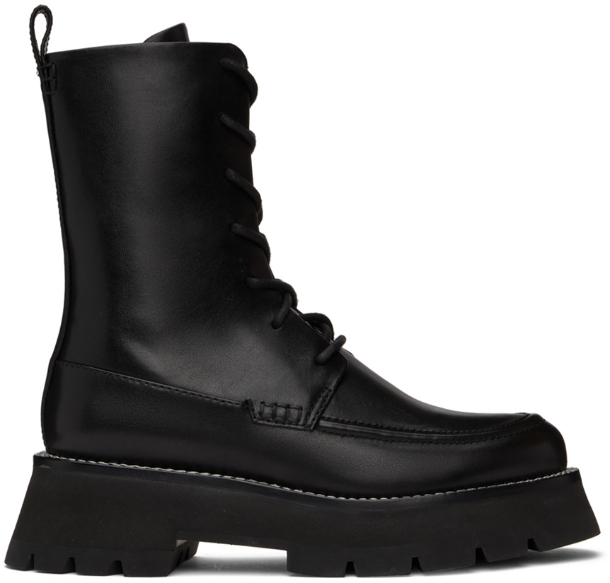 3.1 Phillip Lim: Black Kate Lace-Up Combat Boots | SSENSE