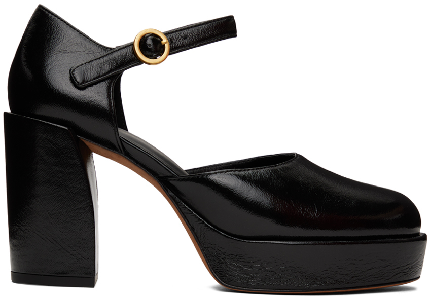 Black Naomi Platform Mary Jane Heels