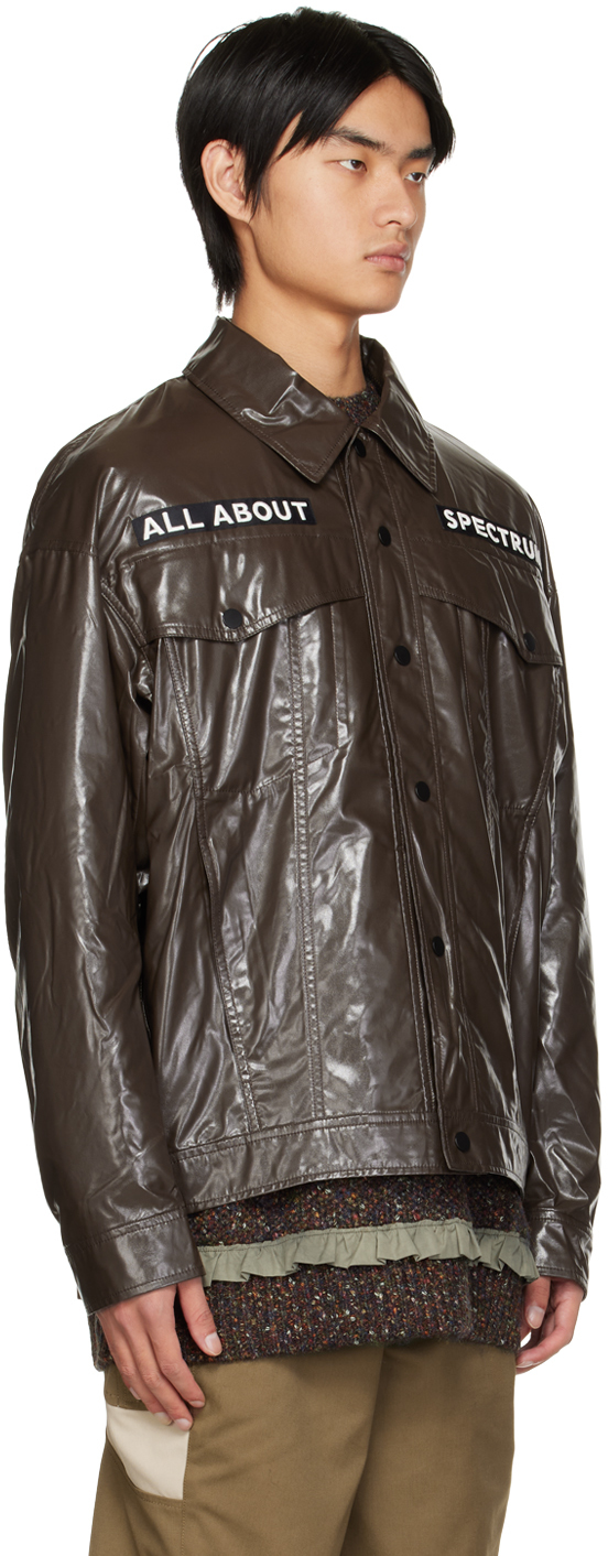 A. A. Spectrum Brown Lilex Light Faux-leather Jacket In Ebony