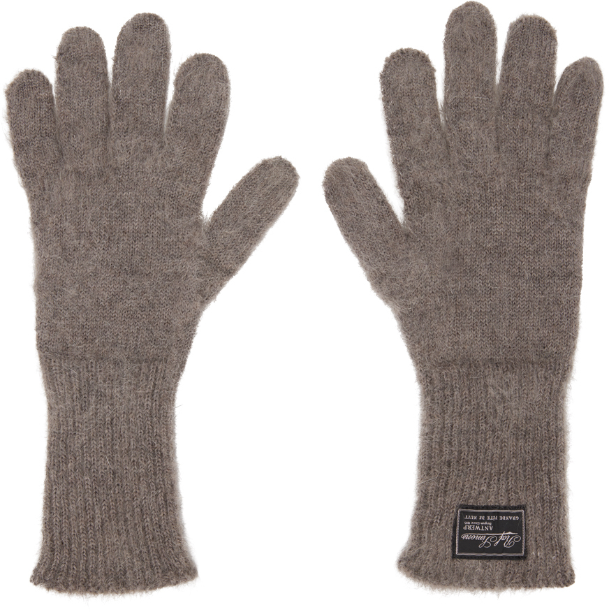 Taupe Mohair Gloves