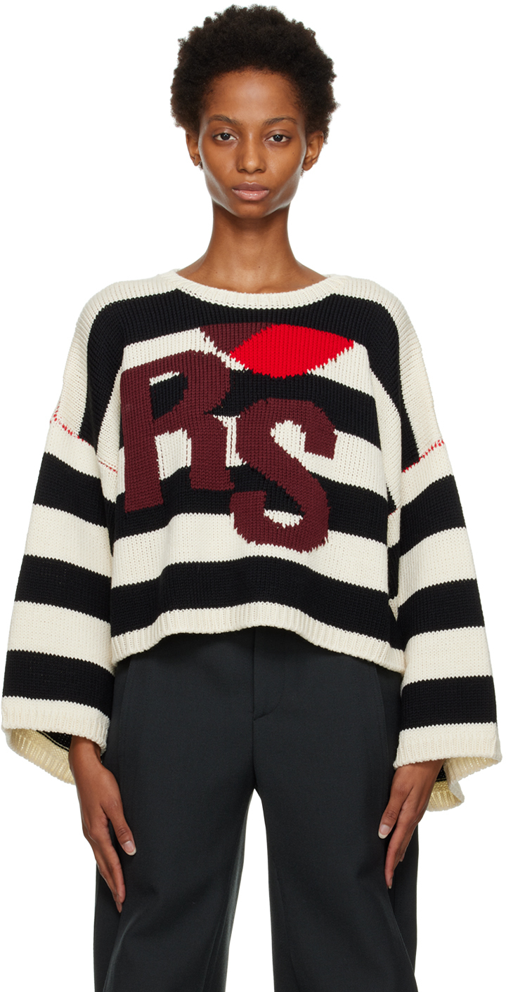 Raf Simons Black & Off-White Stripe Sweater
