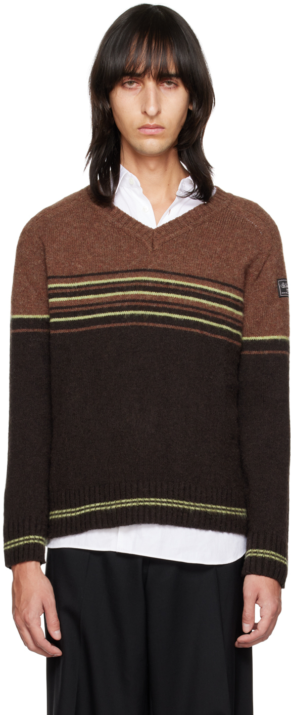 Raf Simons Brown Hammersleeve V-Neck