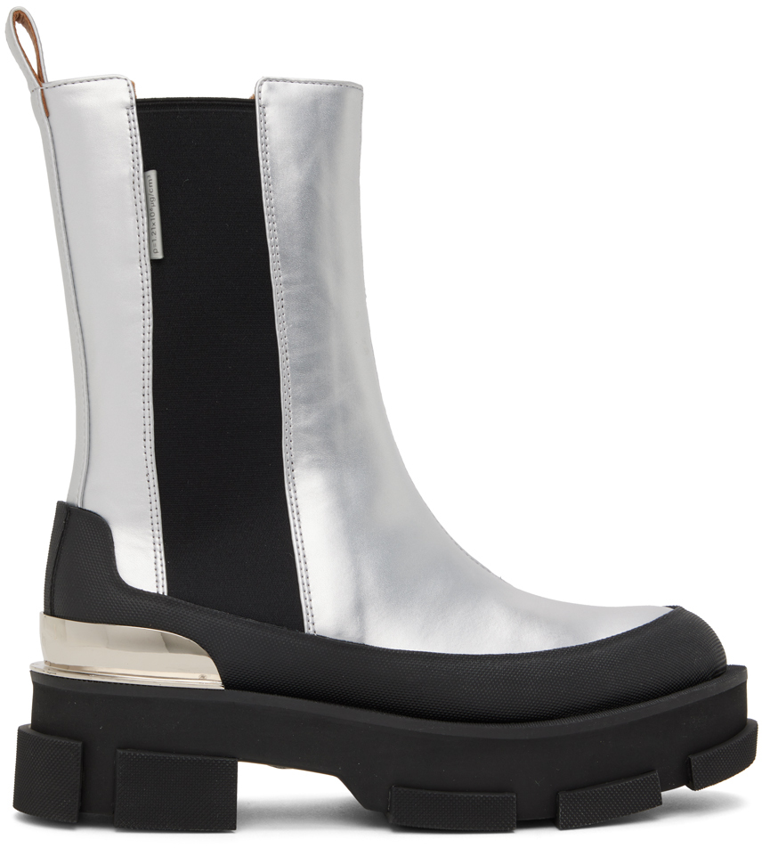 both Silver Gao Platform Chelsea Boots
