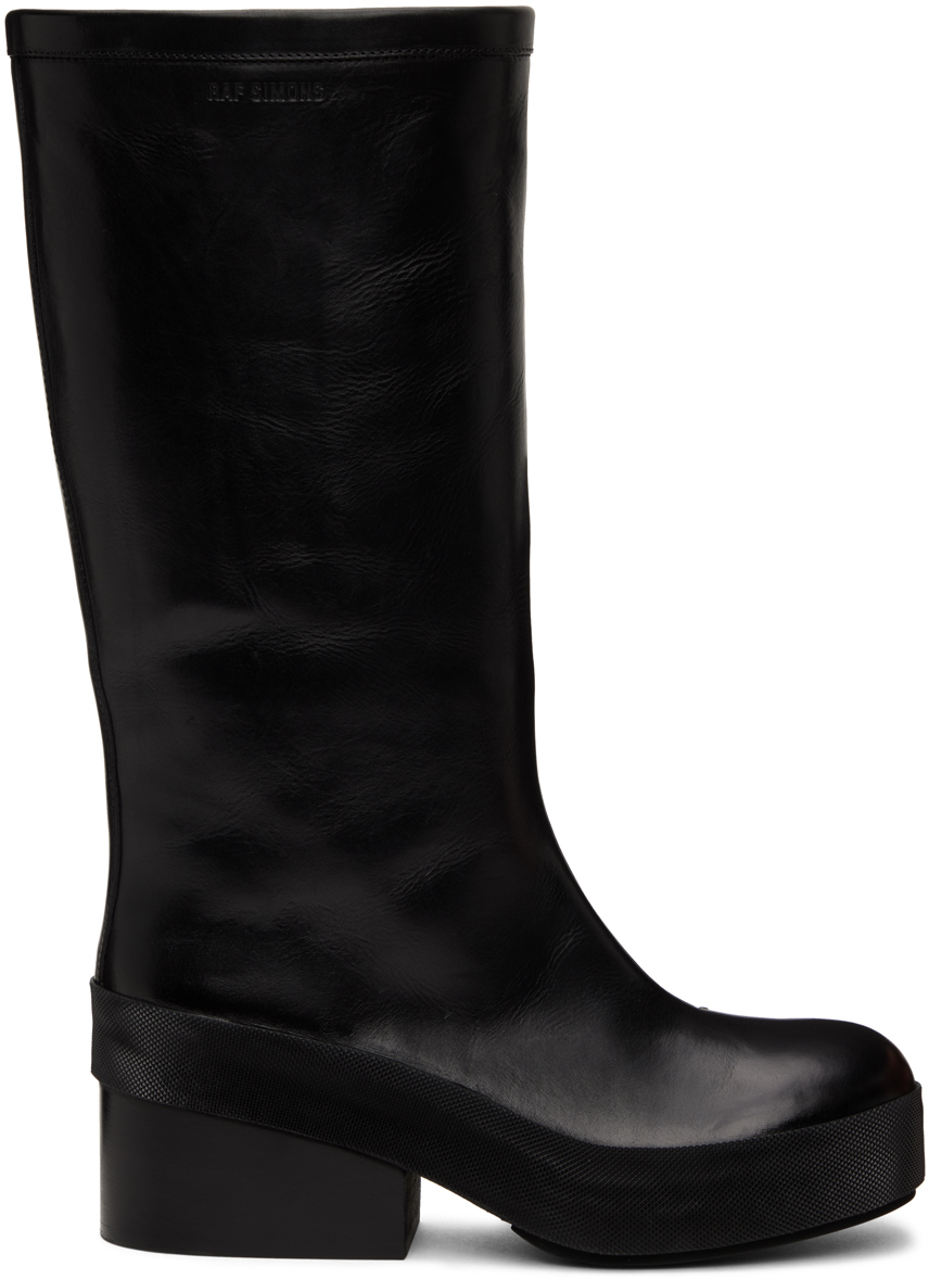 Raf Simons Black Leather Boots