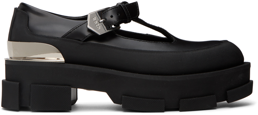 Both Black Gao Mary Jane Platform Loafers In 90 Black