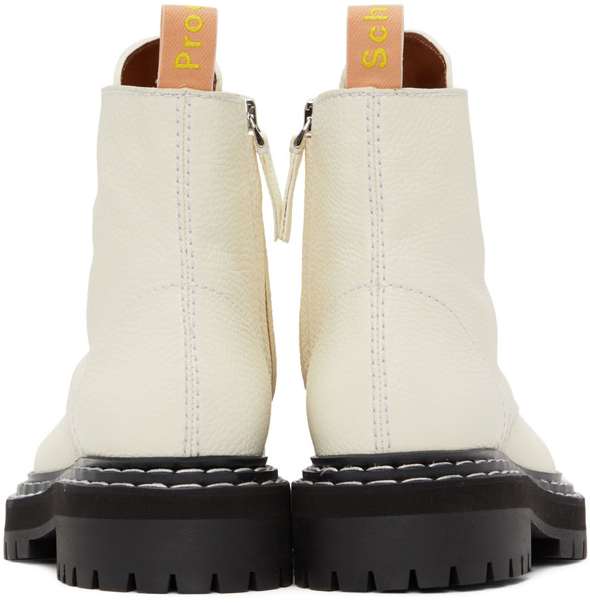 PROENZA SCHOULER OFF-WHITE LUG SOLE COMBAT BOOTS