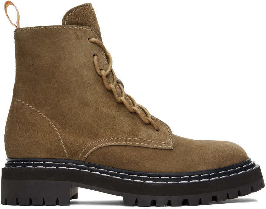 Taupe Lug Sole Combat Boots