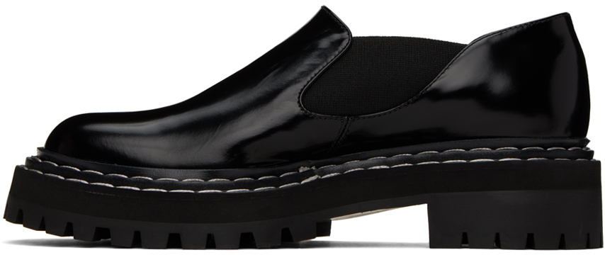 PROENZA SCHOULER BLACK LUG SOLE LOAFERS 