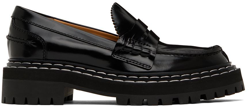 Chaussures à semelle épaisse Cuir Proenza Schouler en coloris Noir Femme Chaussures Chaussures plates Souliers et mocassins 