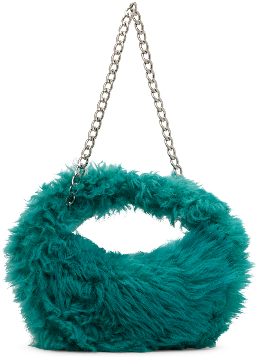 BY FAR SSENSE Exclusive Blue Baby Cush Bag