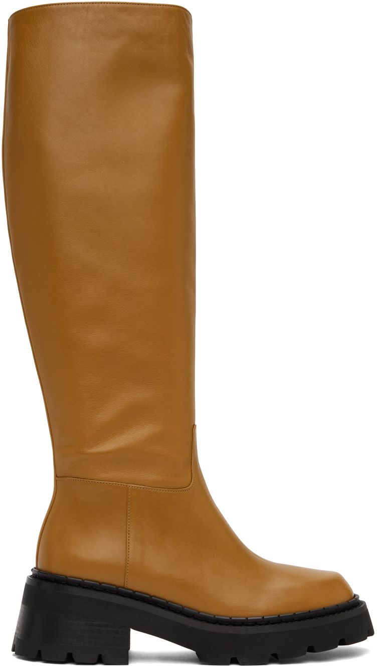 Shop By Far Brown Russel Boots In Pnb Peanut Butter