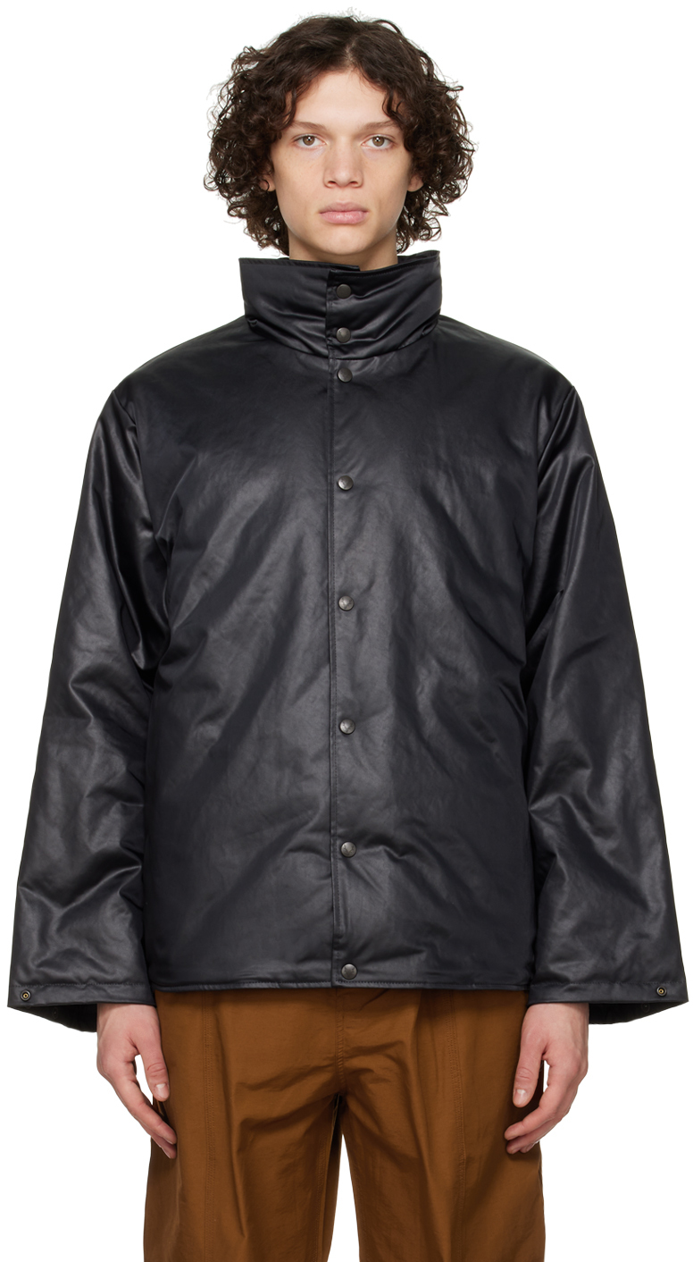 South2 West8 Black Banded Collar Down Jacket In B-black