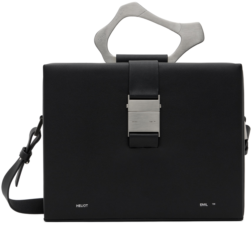 HELIOT EMIL: Black Excluse Box Bag | SSENSE Canada