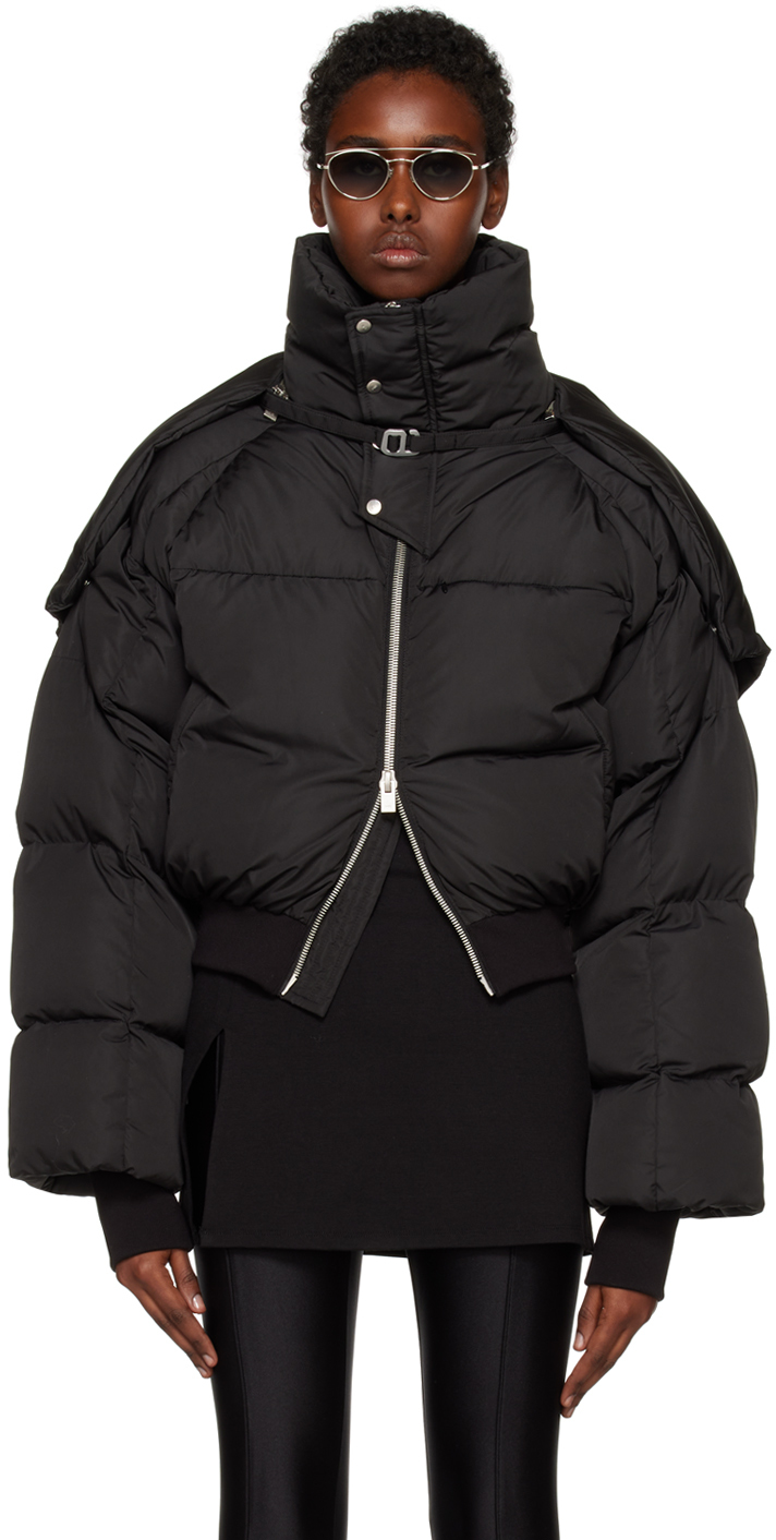 Heliot Emil Compound Funnel-neck Shell-down Jacket In Black