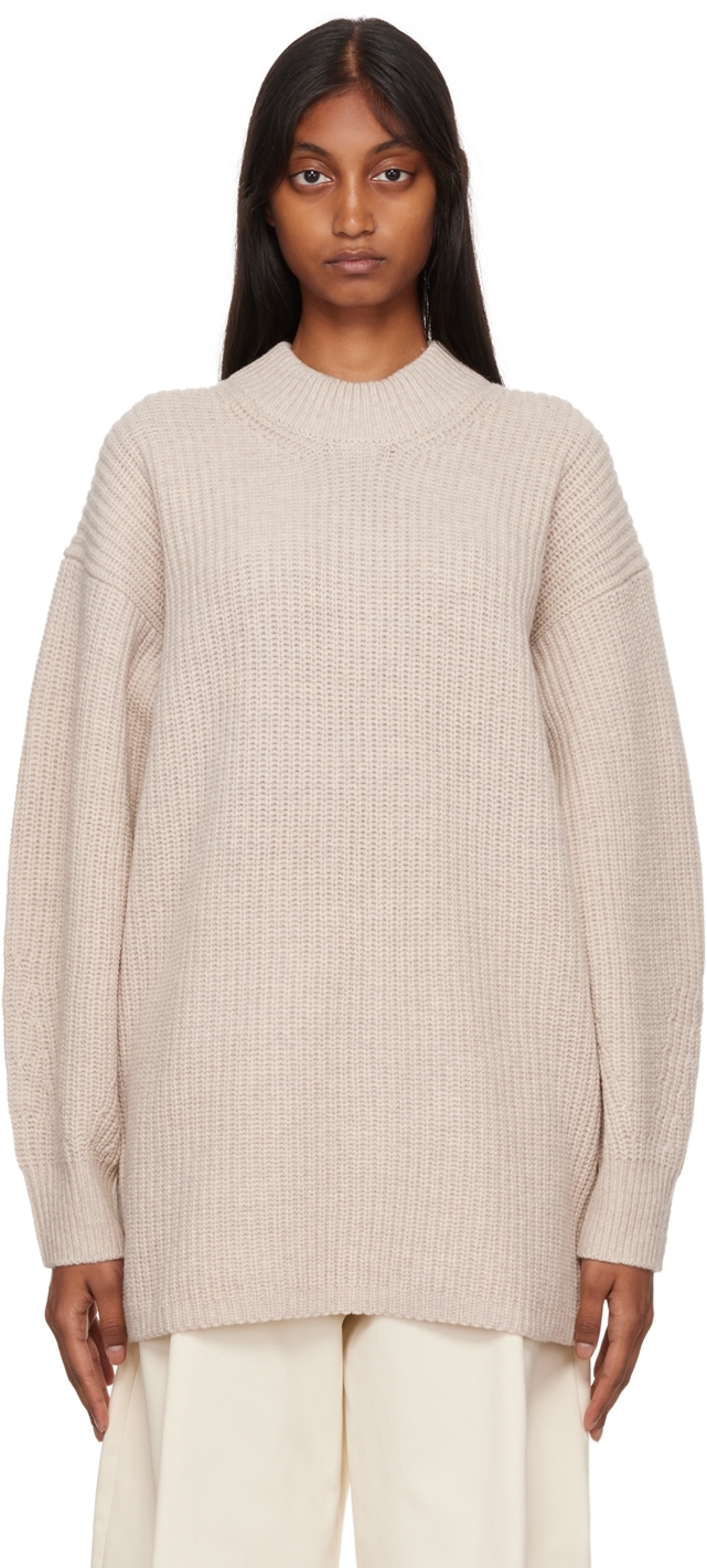 By Malene Birger Beige Disma Sweater In 1ct Oyster Gray