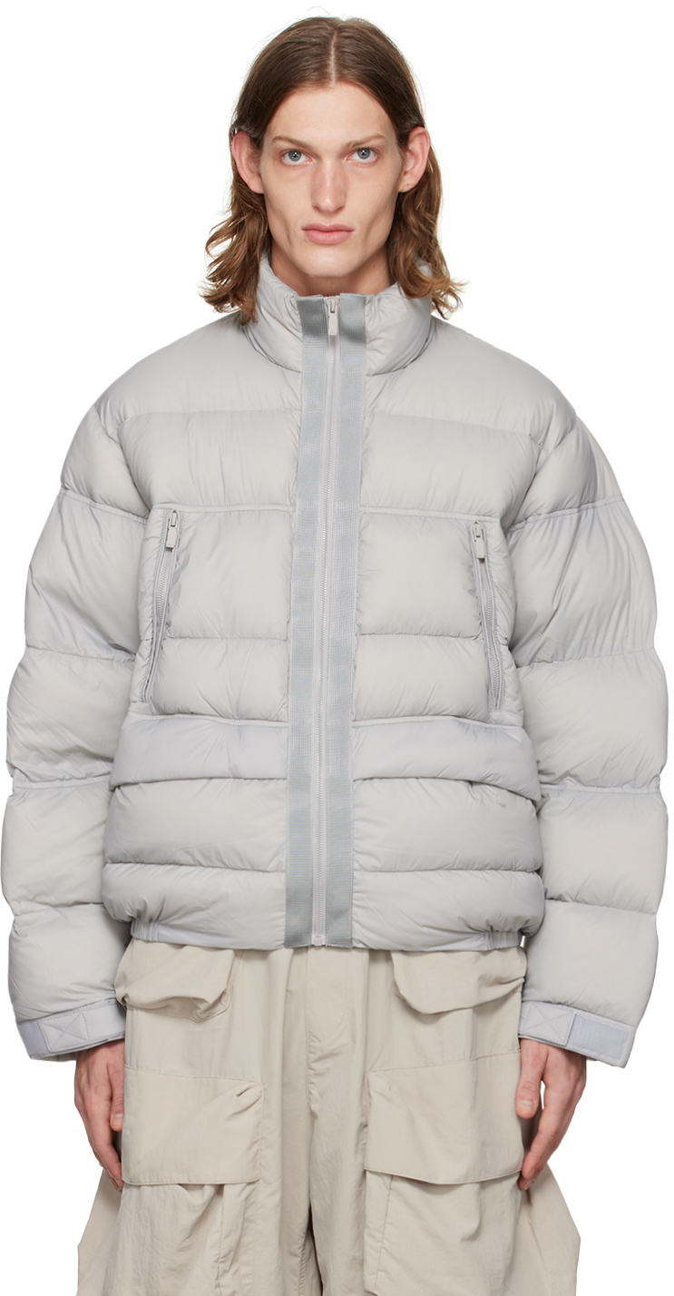 Gray Loom Down Jacket by C2H4 on Sale