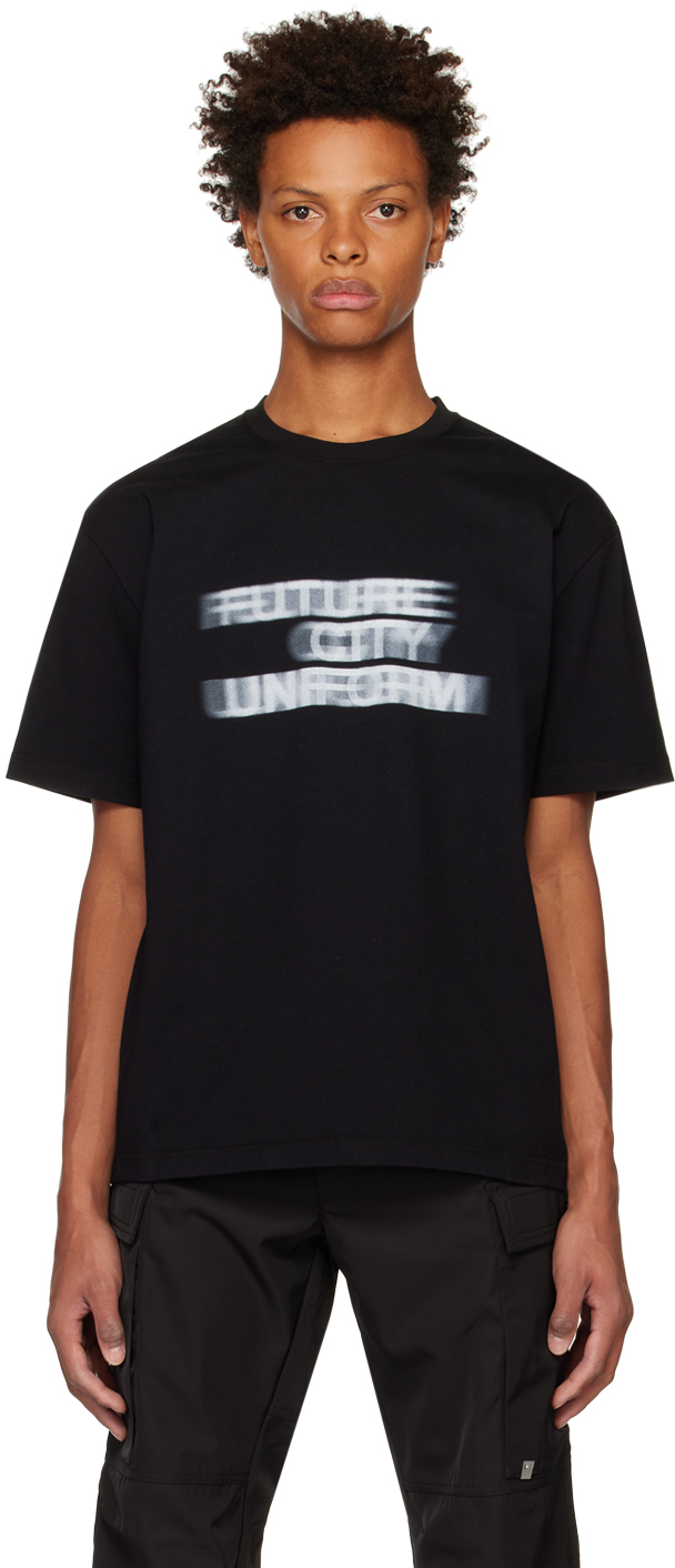 C2H4: Black 'Future City Uniform' T-Shirt | SSENSE Canada