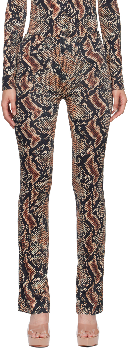 Atlein Black Snake Print Trousers