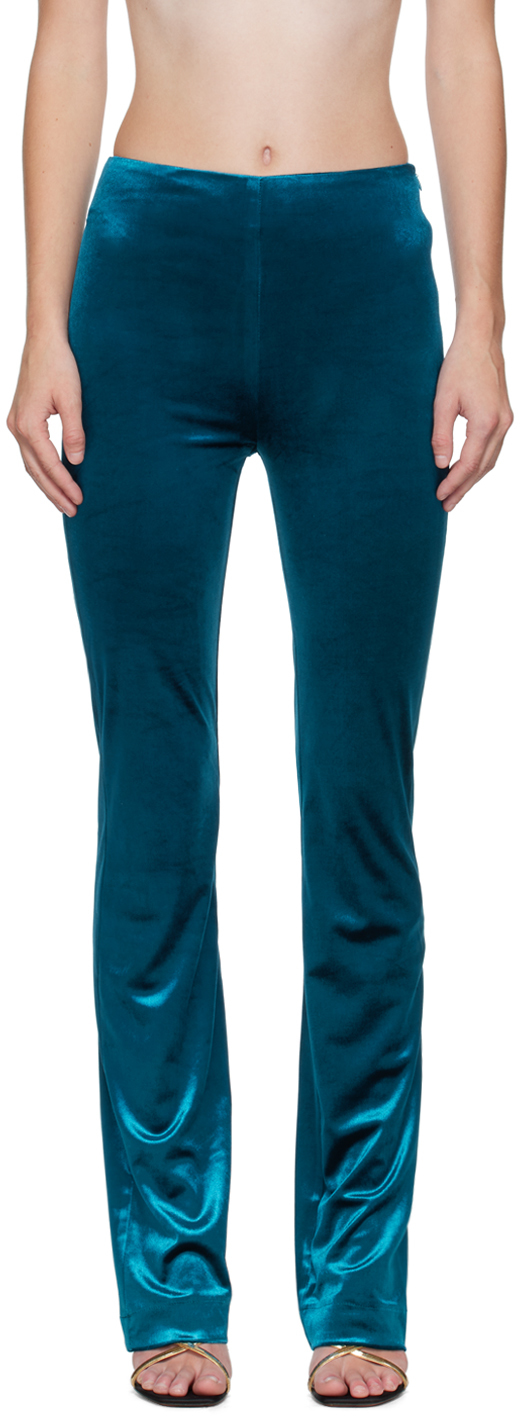 Fashion Union tailored trouser in teal velvet | ASOS