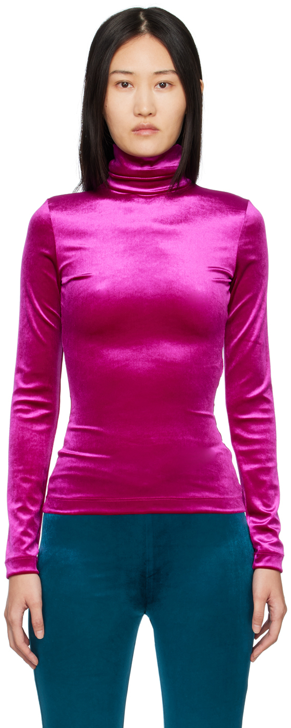 SSENSE Women Clothing Sweaters Turtlenecks Pink Polyethylene Turtleneck 