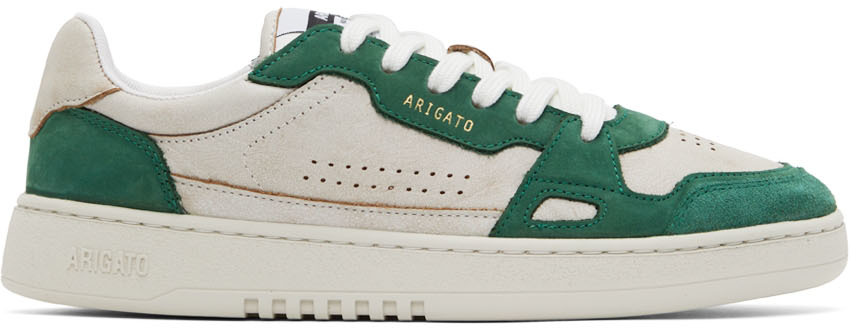 Off-White & Green Dice Lo Sneakers by Axel Arigato on Sale